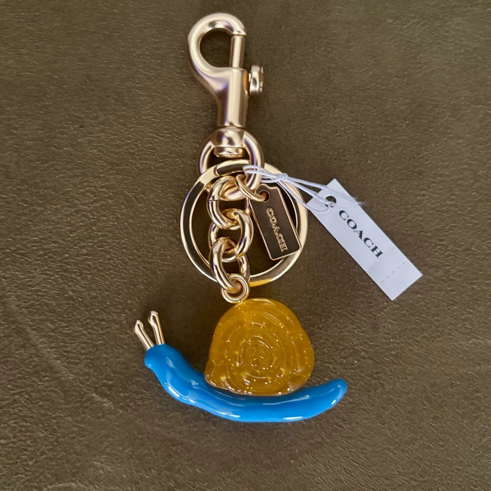 ***SOLD*** Coach Snail Keychain Bag Charm | Gold Hardware | NWT - Picture 6 of 11